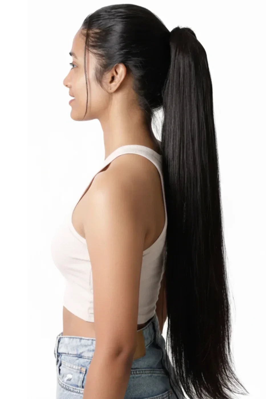 DARK BROWN STRAIGHT CATCHER PONYTAIL