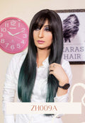 GREEN OMBER STRAIGHT BANG WIG