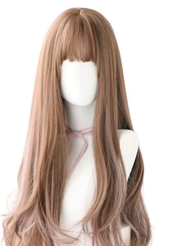HONEY BROWN LONG STRAIGHT WITH WAVY EDGE WIG