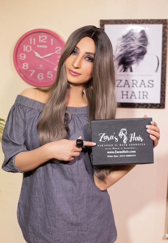 GRAY BLACK OMBER LONG STRAIGHT WIG