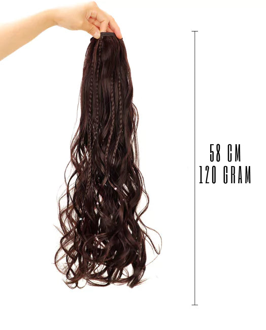 BRAID WAVY CLIP IN PONYTAIL
