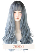 HAZE BLUE LONG WAVY BANG WIG